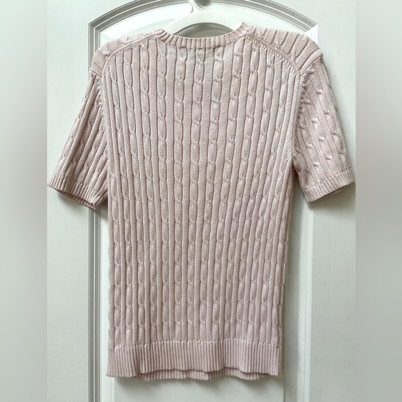 Brooks Brothers Cable Knit Short Sleeve Sweater - Picture 2 of 3